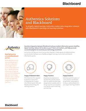 Authentica Solution and Blackboard datasheet